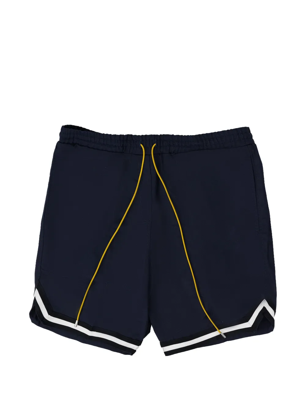 RHUDE twill striped-trim mini shorts - Blu