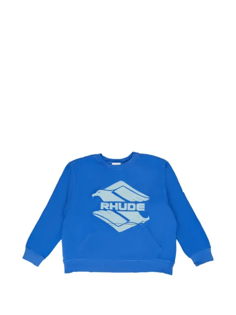RHUDE logo-print elbow-patch sweater
