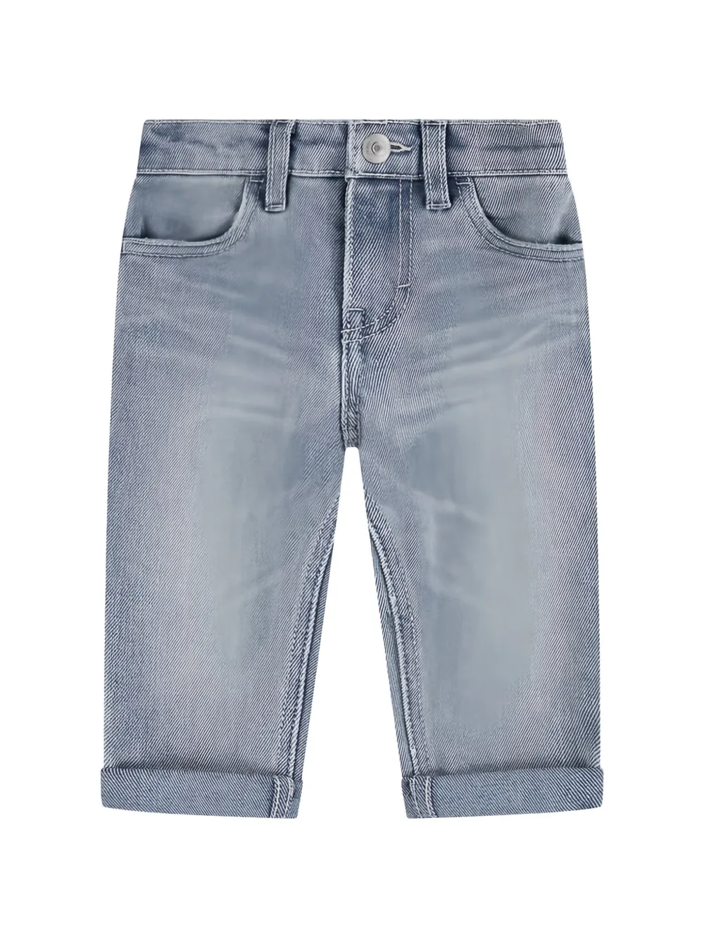 Levi's Kids logo-patch turned-up shorts - Blue