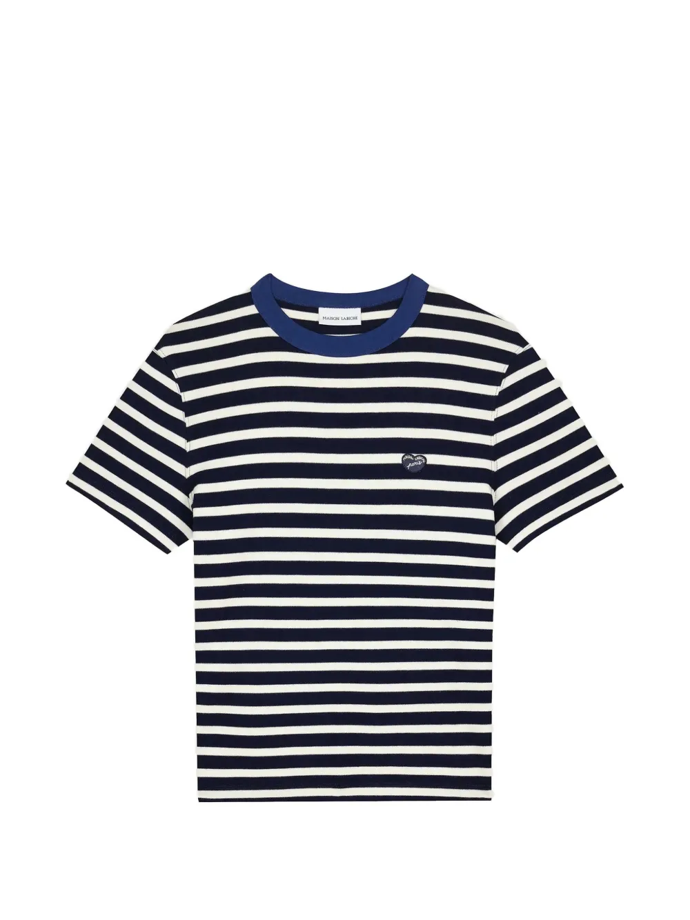 Maison Labiche Pears striped heart-patch T-shirt - Blu