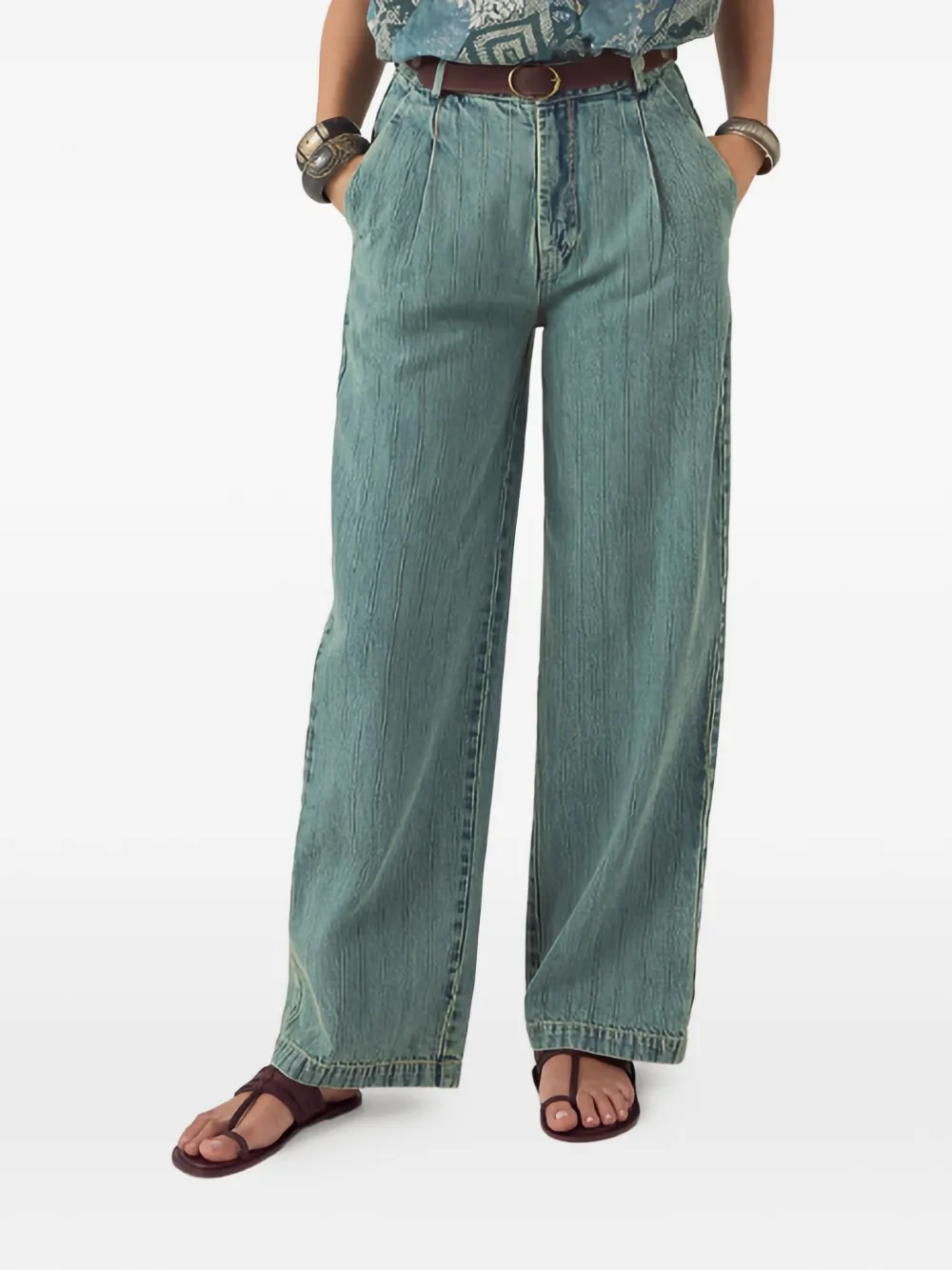 MAISON HOTEL Lucky pinstripe jeans - Blu