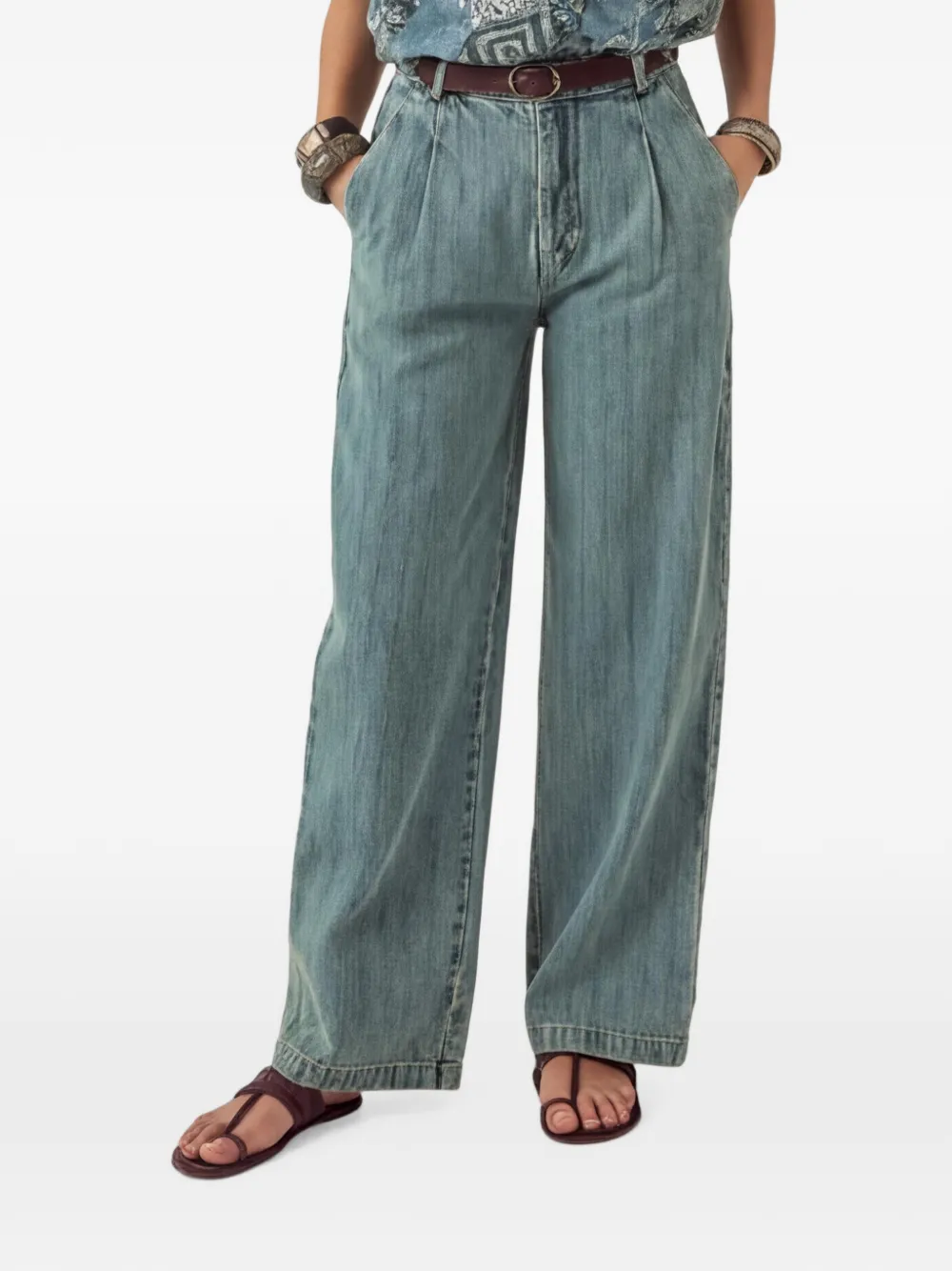 MAISON HOTEL Lucky pinstripe jeans - Blu