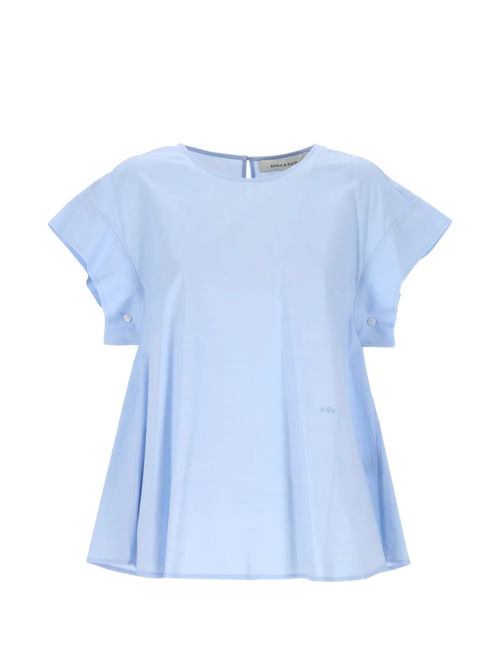 EMMA E GAIA button-detail short-sleeve blouse - Blu