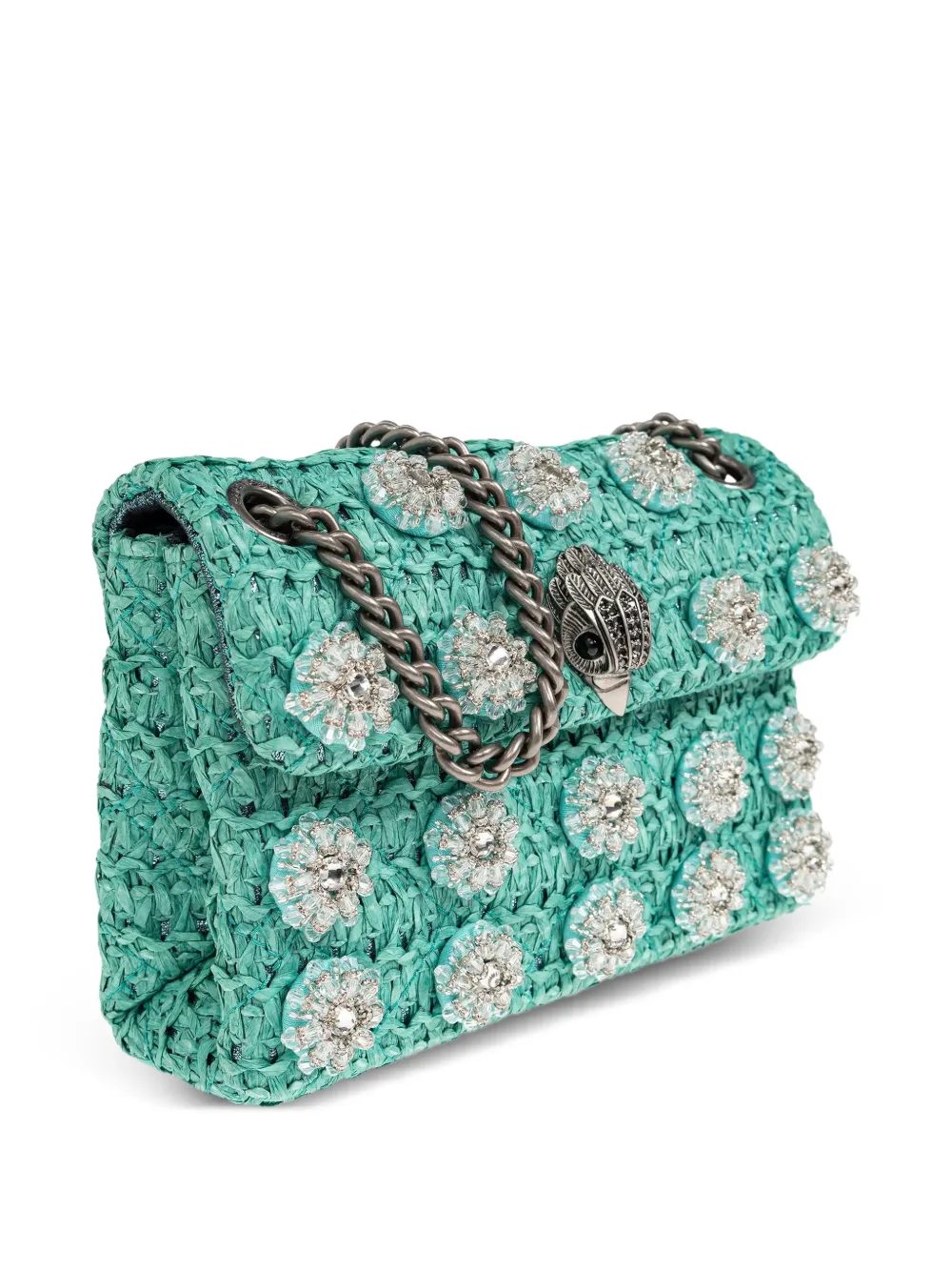 Kurt Geiger London Kensington raffia mini-tas Groen
