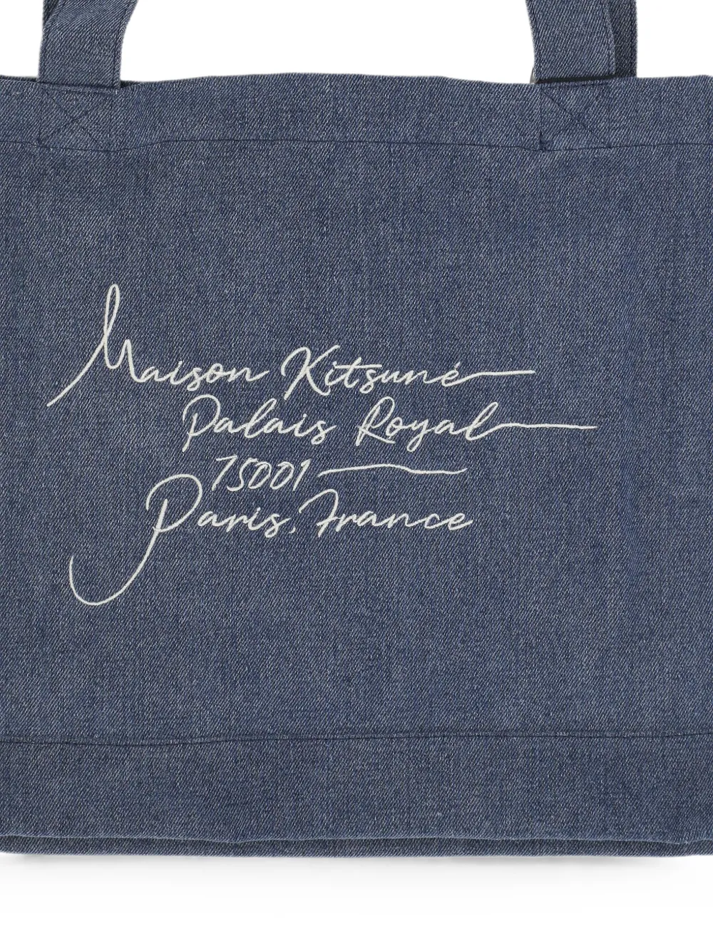 Maison Kitsuné Shopper met logo Blauw