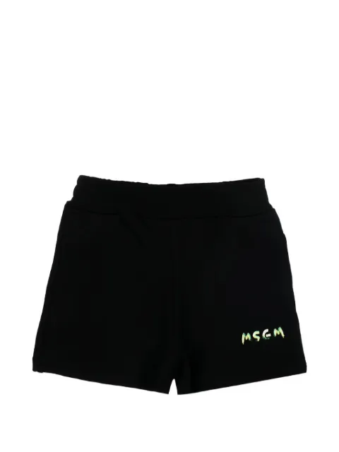 MSGM Kids logo-print cotton shorts