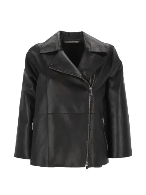 The Jackie Leathers chamarra asimétrica con cierre