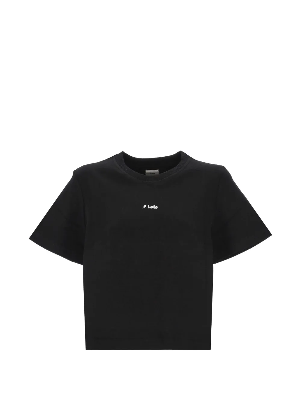 LOIS JEANS logo-print cropped T-shirt - Nero