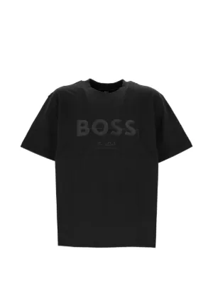 BOSS ブラック 襟付きTシャツ BOSS コットン Tシャツ | ブラック | FARFETCH JP