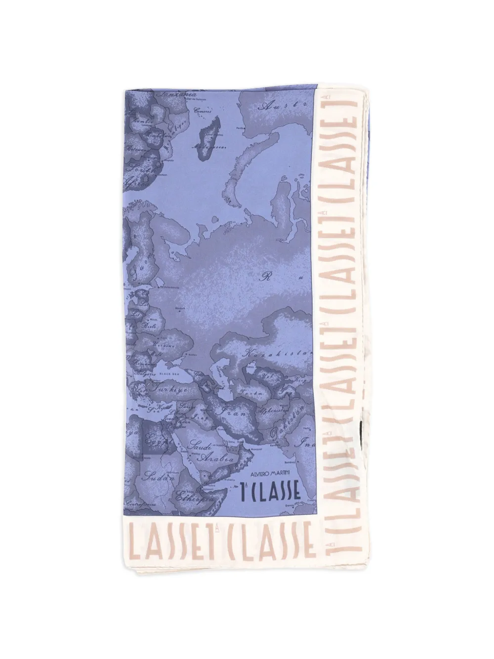 ALVIERO MARTINI 1° CLASSE Foulard con stampa Geo Map - Blu