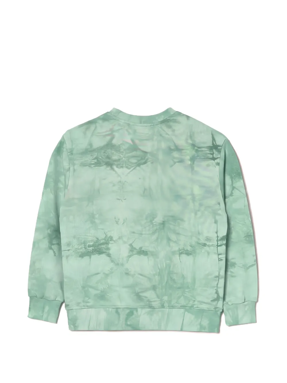MSGM Kids Katoenen trui met tie-dye print Groen