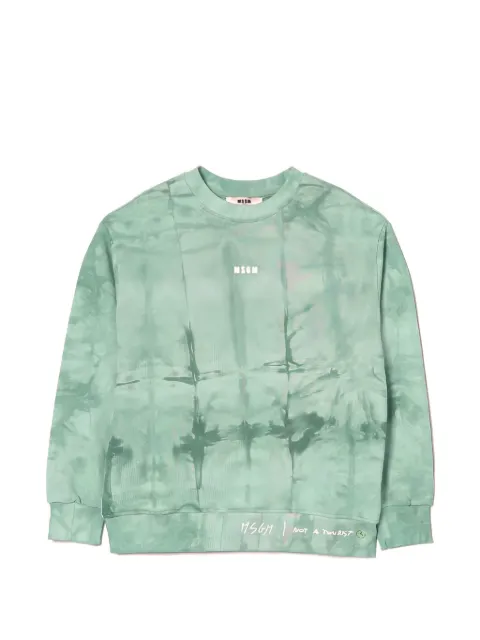 MSGM Kids jersey de algodón con motivo tie-dye