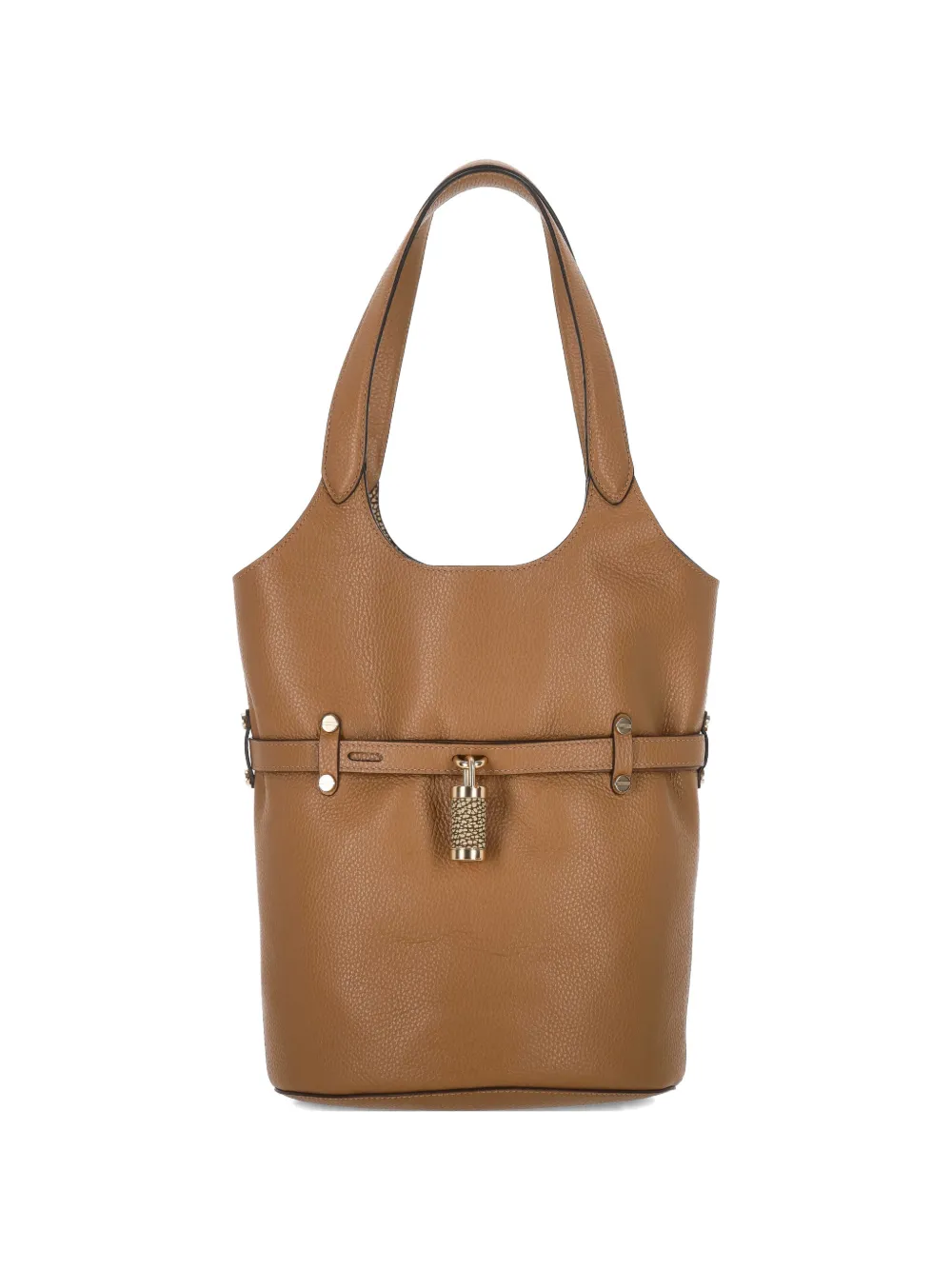Borbonese belted padlock tote bag - Marrone