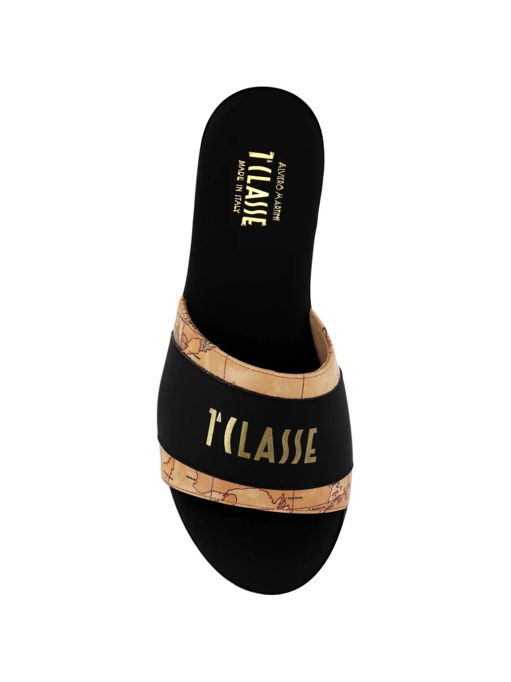 ALVIERO MARTINI 1° CLASSE Geo Map sandalen met plateauzool en logo-print Zwart
