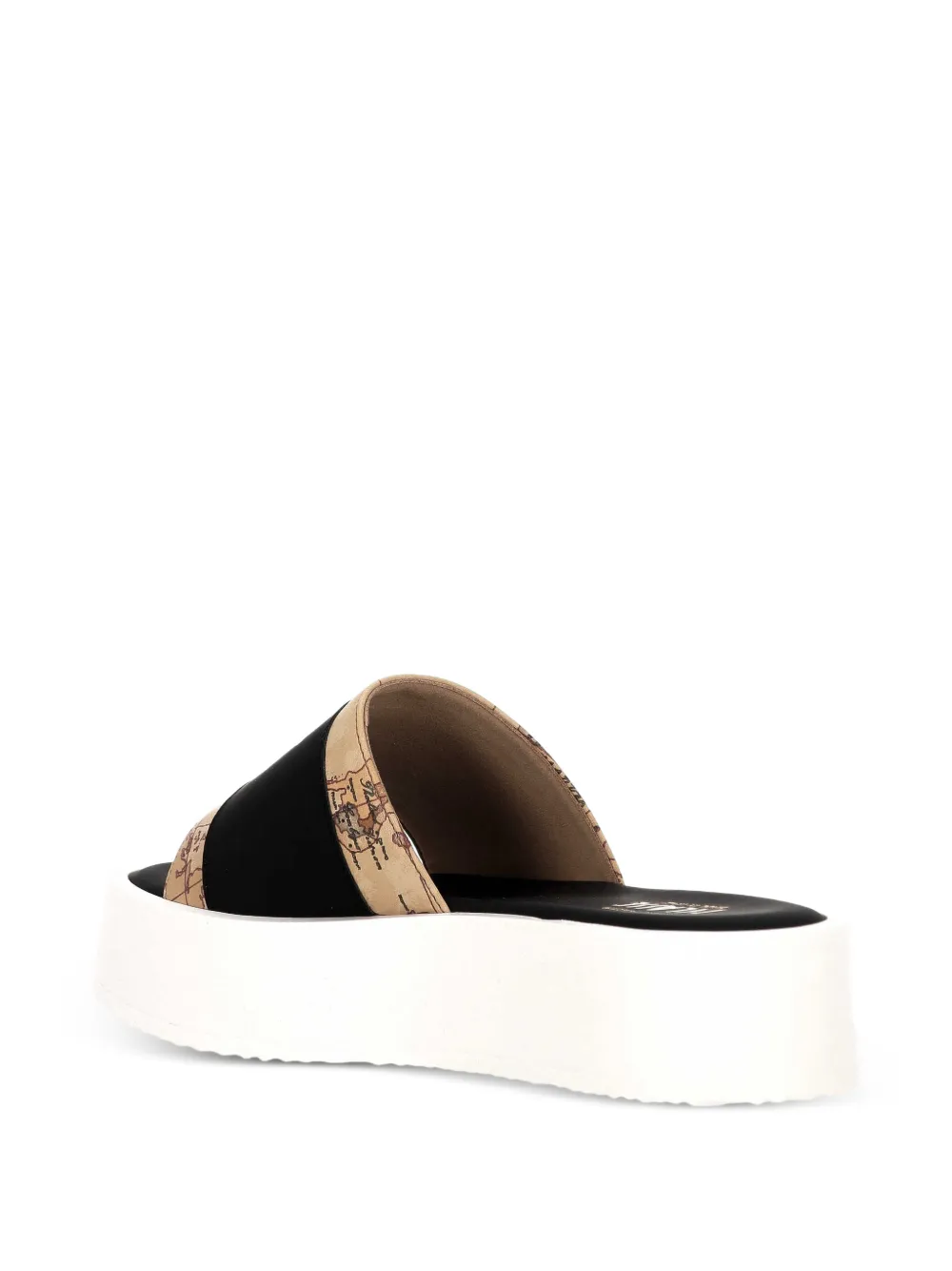 ALVIERO MARTINI 1° CLASSE Geo Map sandalen met plateauzool en logo-print Zwart