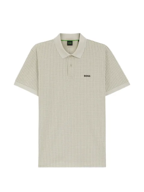 BOSS geometric-pattern polo shirt