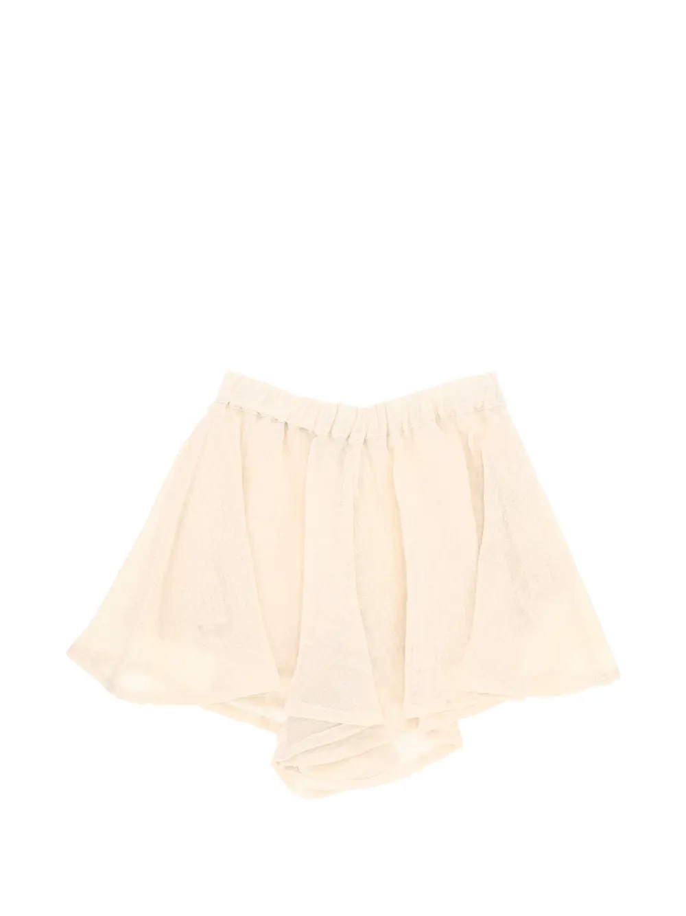 120% Lino elasticated flared mini shorts - Toni neutri