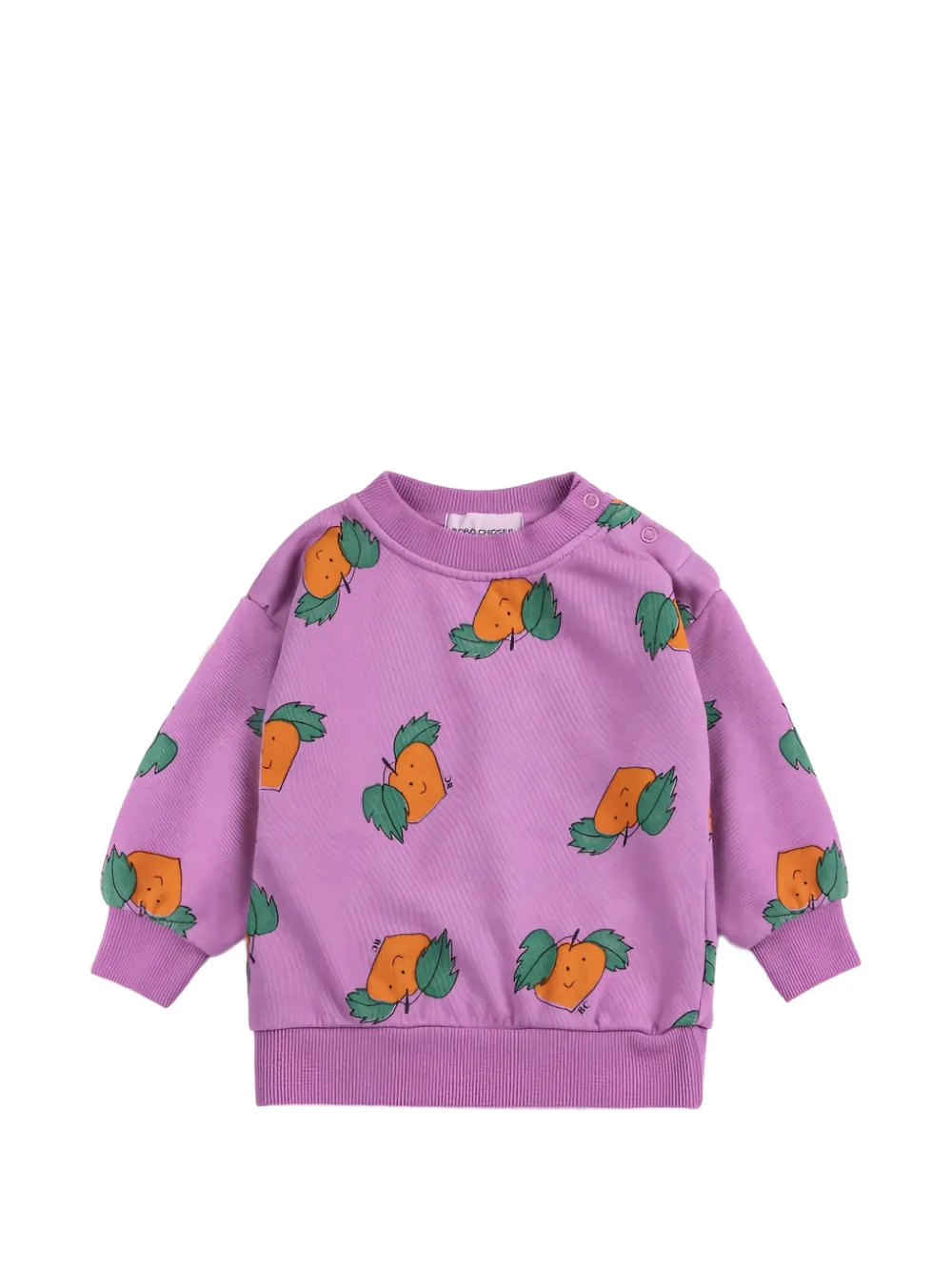 Bobo Choses fruit-print press-stud sweater - Viola