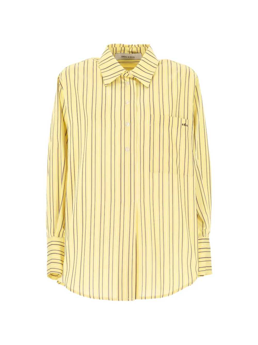 EMMA E GAIA vertical-stripe logo-embroidered shirt - Giallo
