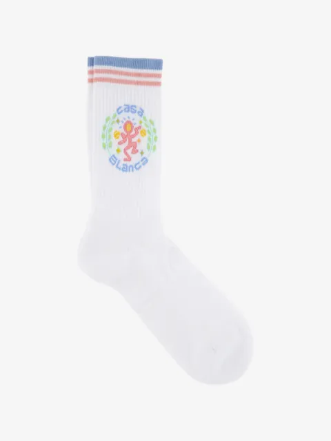 Casablanca logo-intarsia ribbed-knit socks
