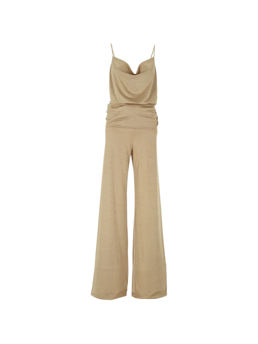THE ANDAMANE Carla cowl-neck ruched jumpsuit - Toni neutri
