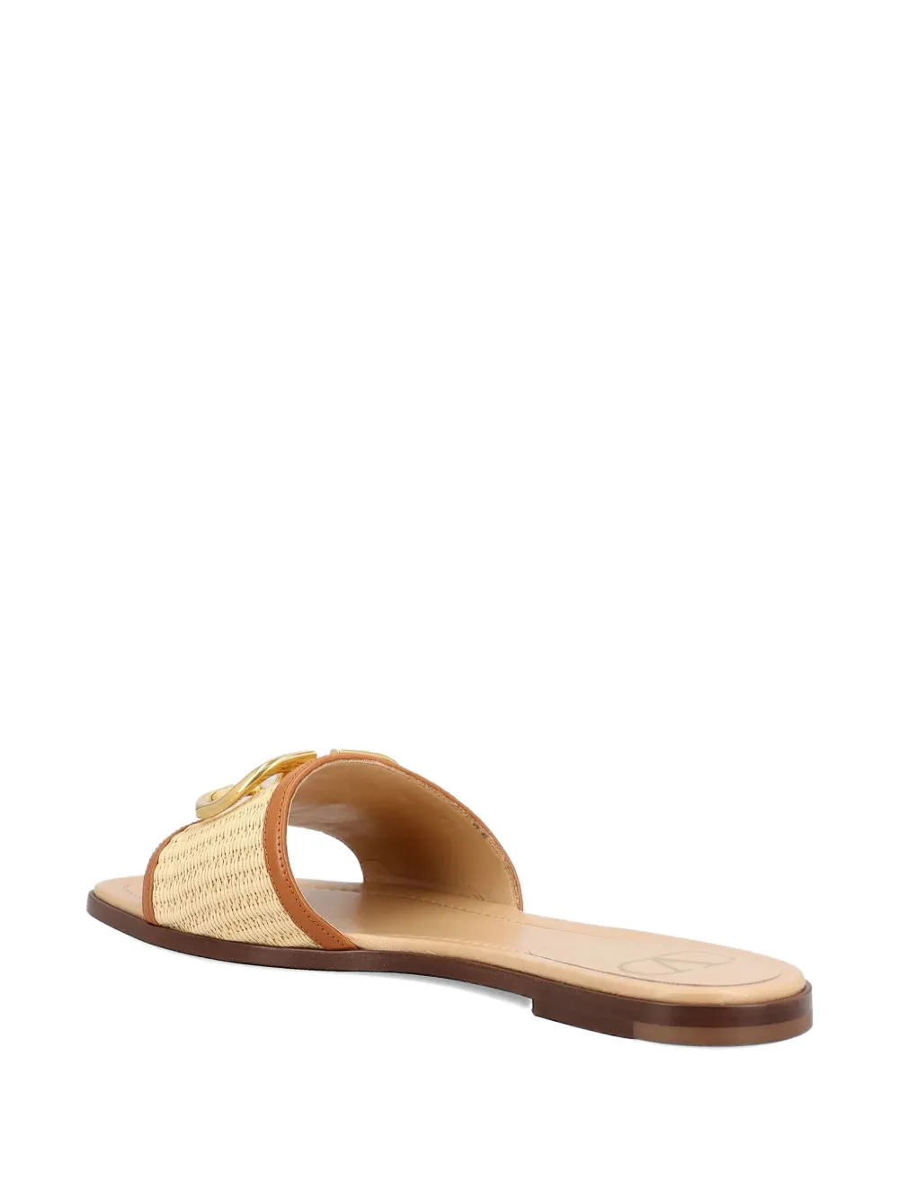 Valentino Garavani VLogo Signature raffia-effect sandals Beige