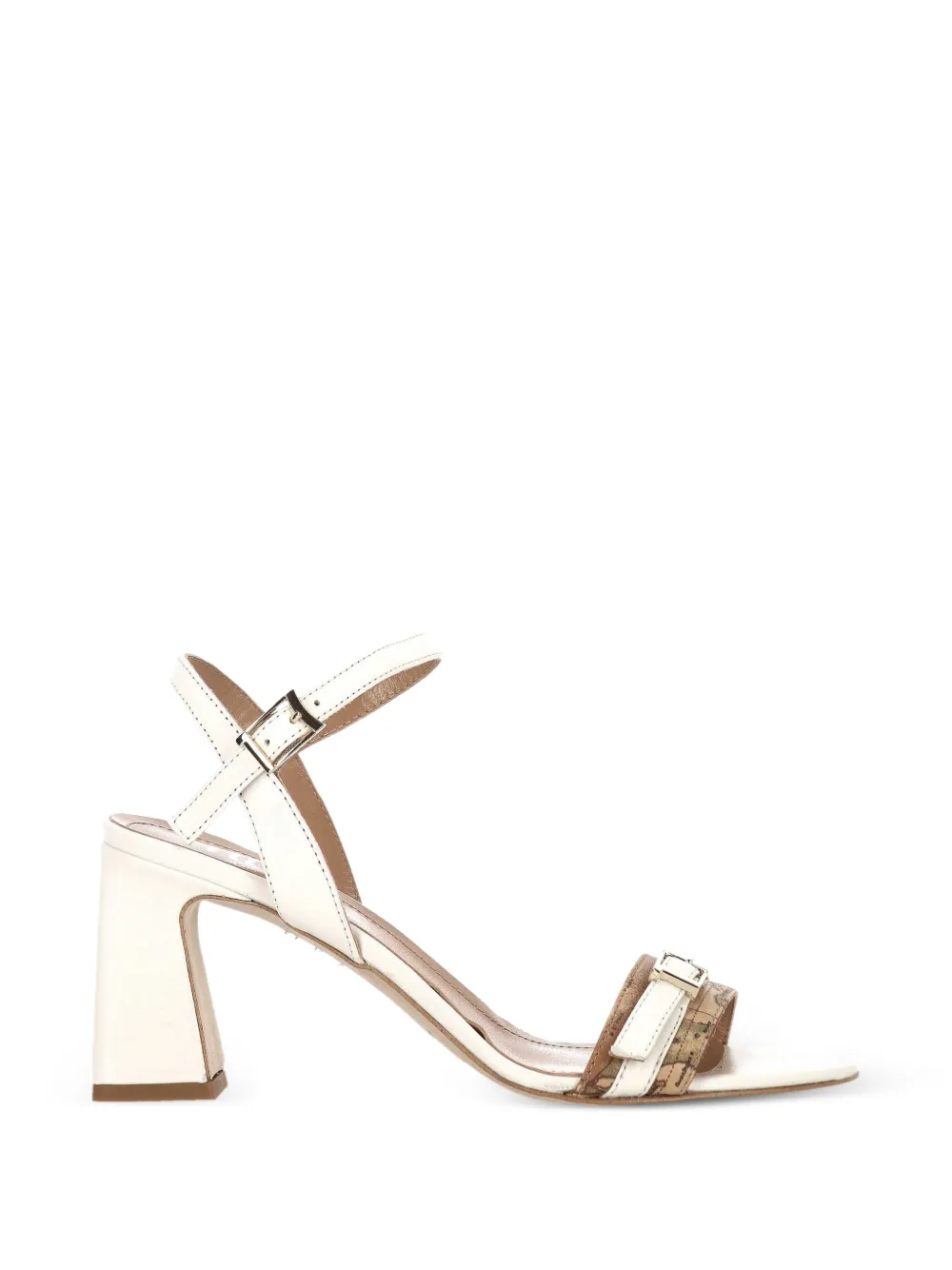 ALVIERO MARTINI 1° CLASSE Geo Map-print buckle-detail sandals - Bianco