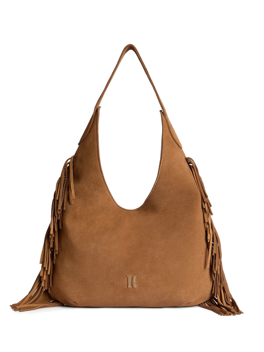 ALVIERO MARTINI 1° CLASSE Borsa a spalla con frange - Marrone