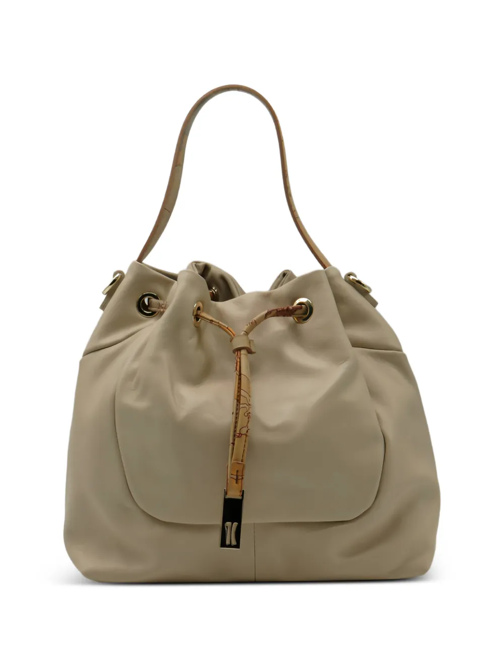 ALVIERO MARTINI 1° CLASSE Borsa a spalla Geo Classic con coulisse - Bianco