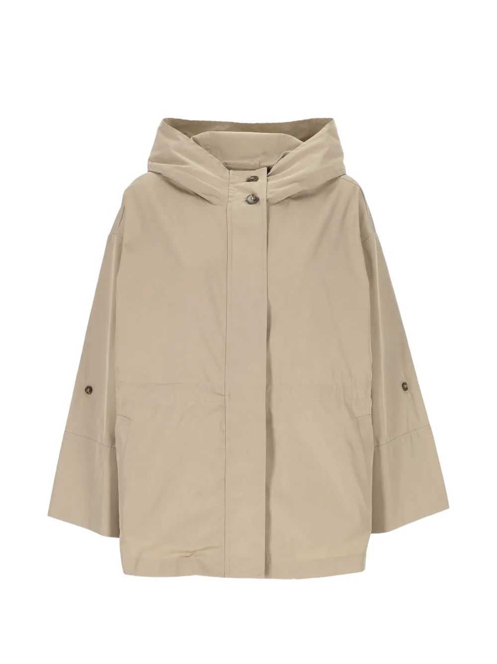 Marella hooded drawstring-waist parka - Toni neutri