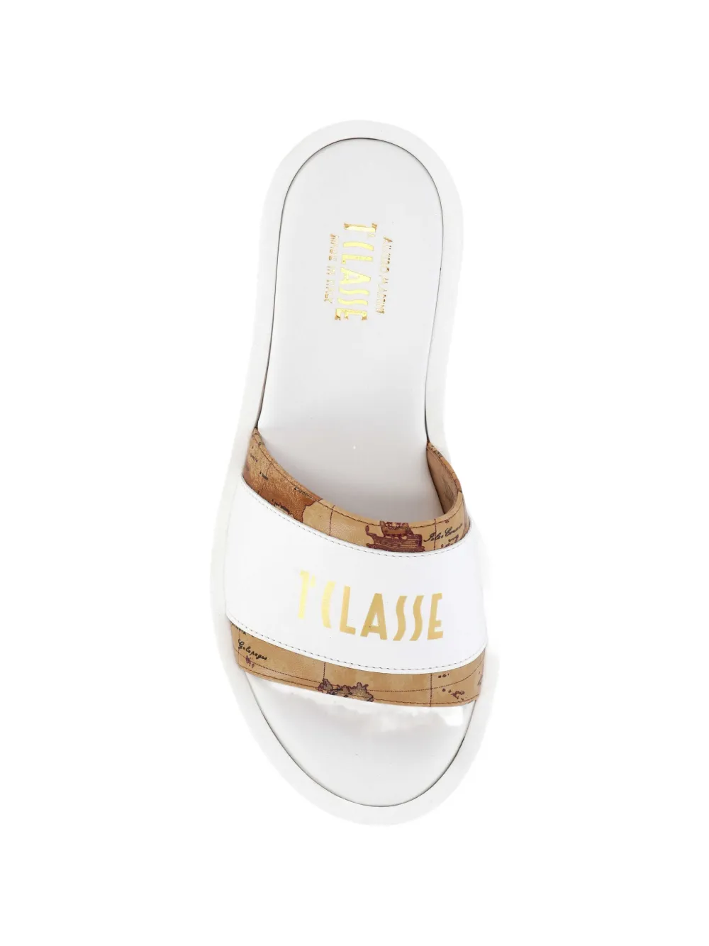 ALVIERO MARTINI 1° CLASSE Geo Map sandalen met logoprint Wit