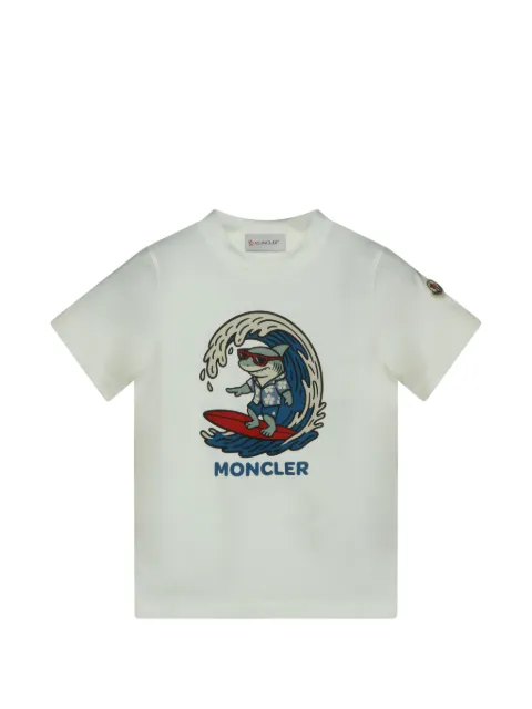 Moncler Enfant graphic-print logo-patch T-shirt