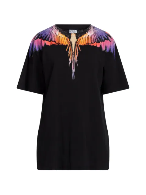 COUNTY OF MILAN KIDS vestido corto estilo playera con alas estampadas