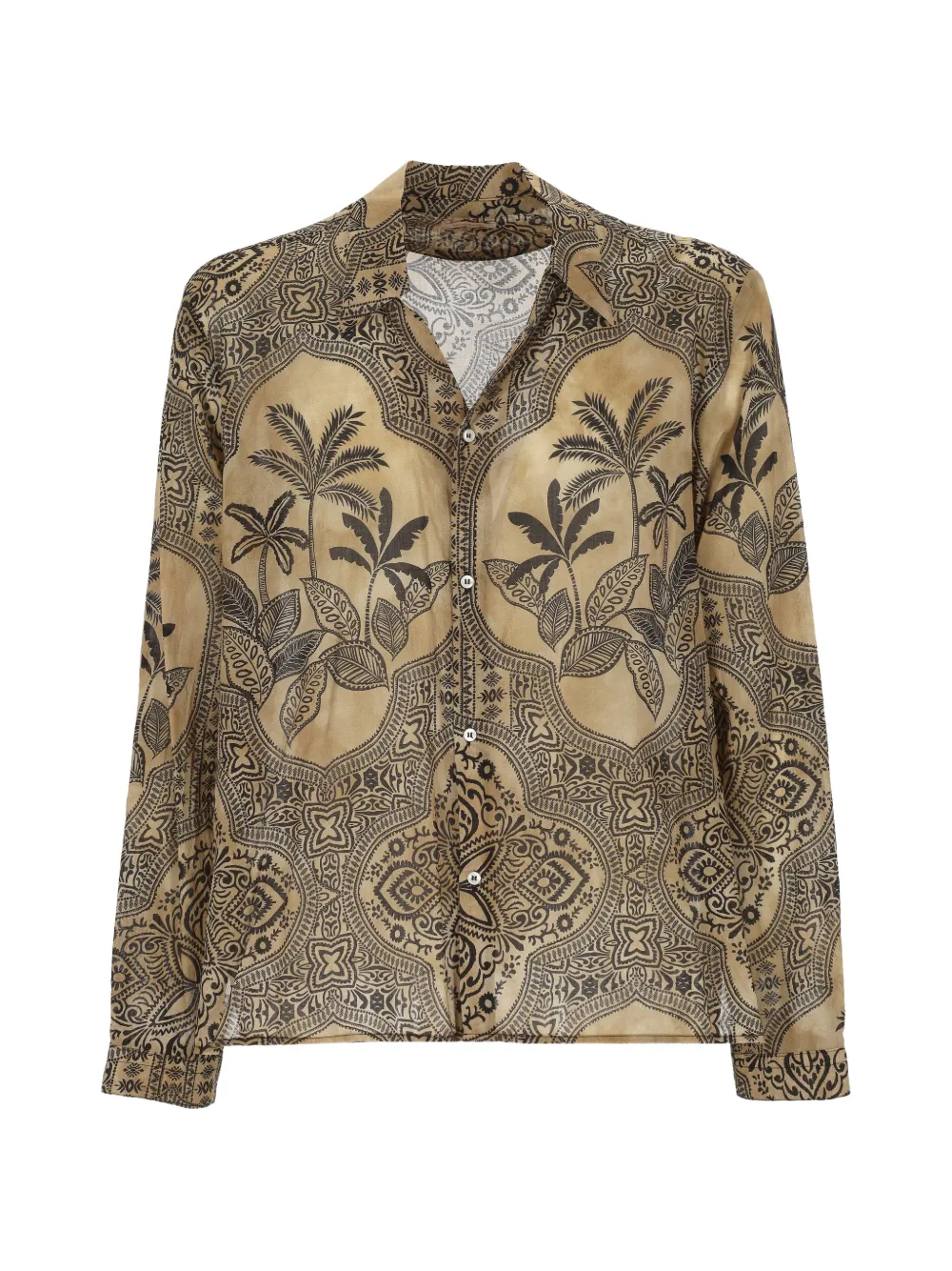 OFFICINA 36 palm-tree-print paisley-pattern shirt - Toni neutri