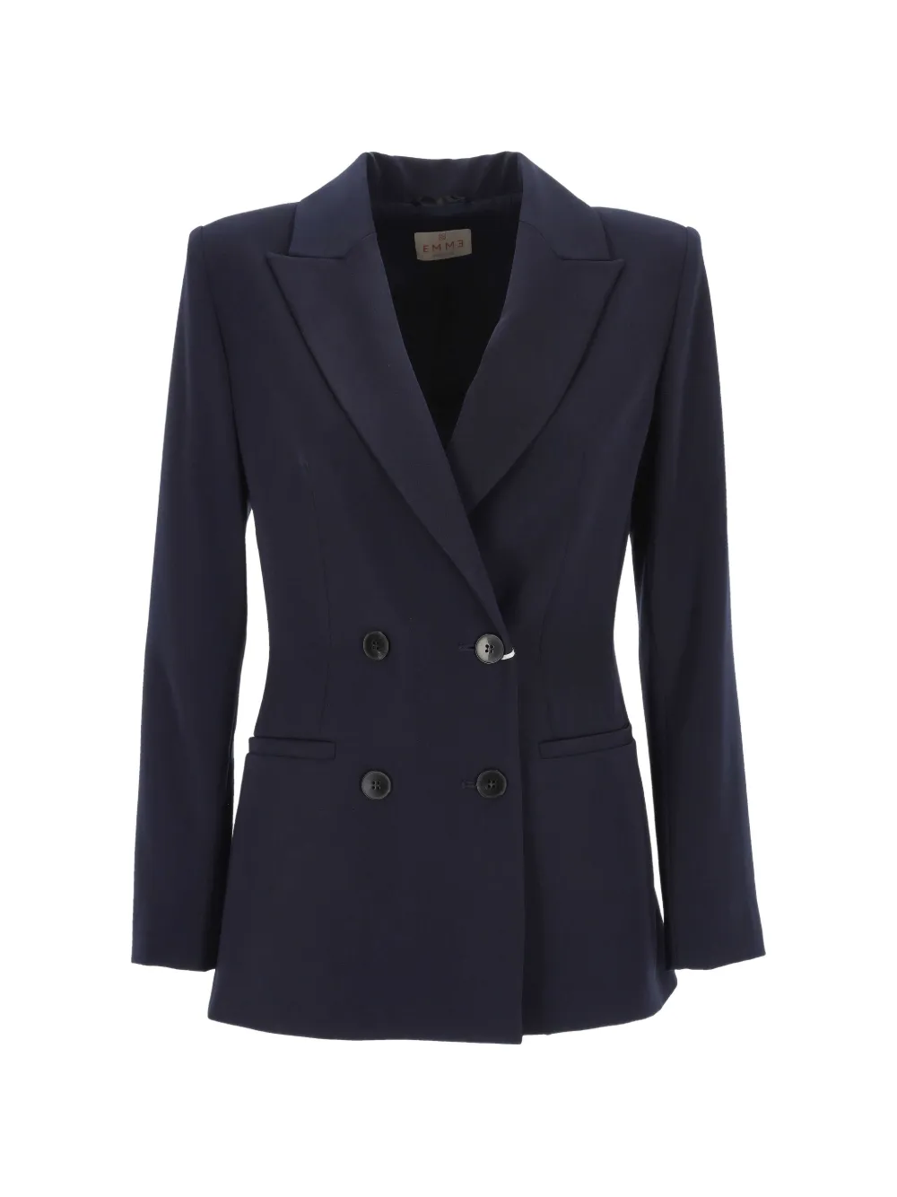 Marella Double-breasted Twill Blazer In Blue