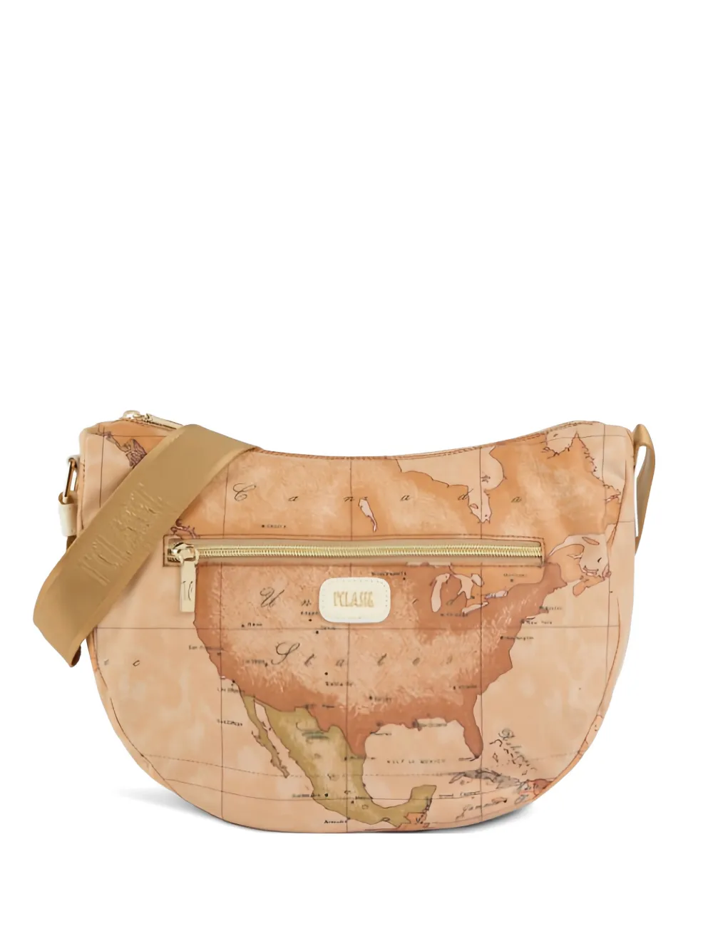 ALVIERO MARTINI 1° CLASSE Geo Classic crescent-shaped shoulder bag - Toni neutri