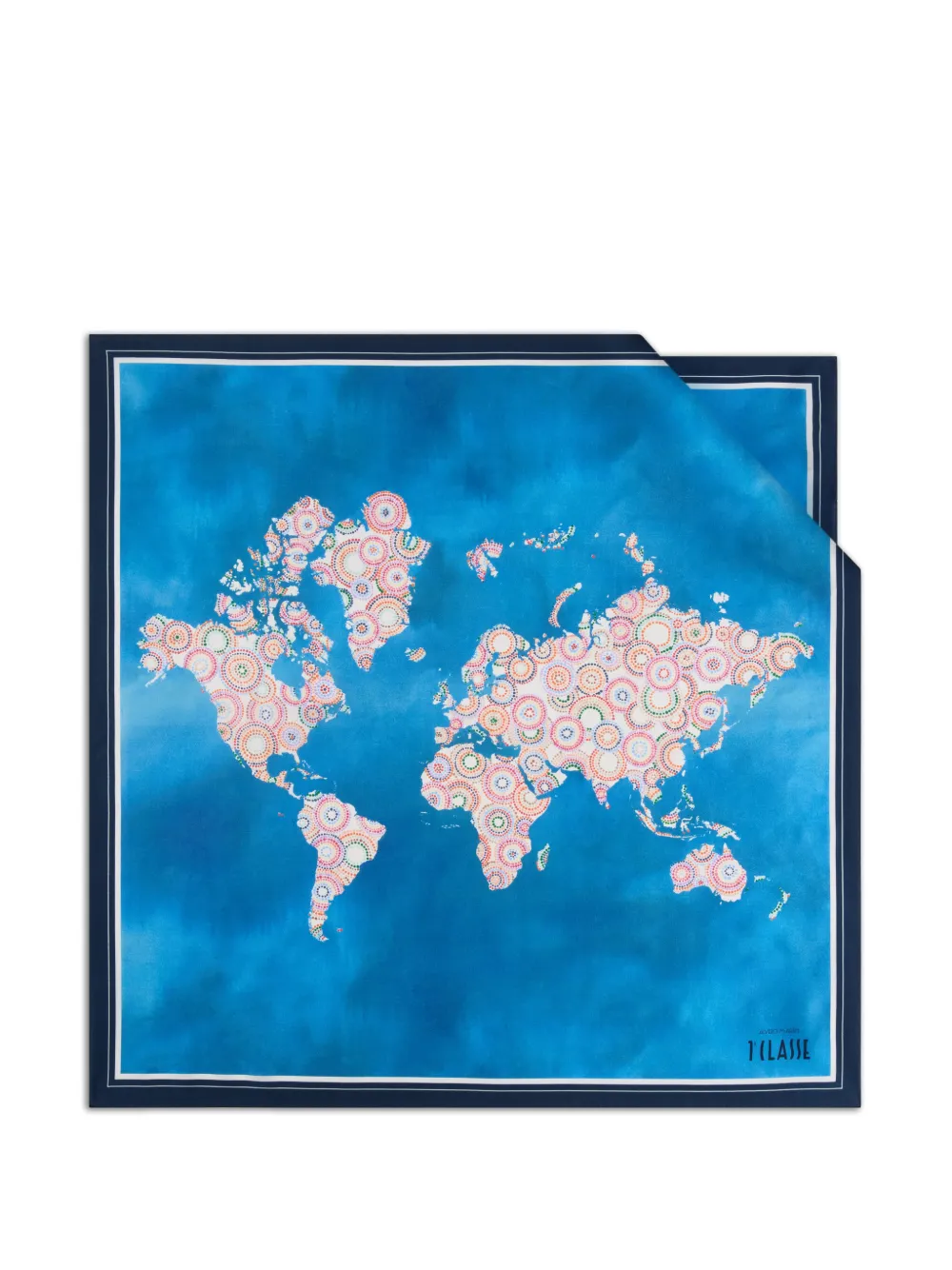 ALVIERO MARTINI 1° CLASSE Geo Dots square scarf - Blu