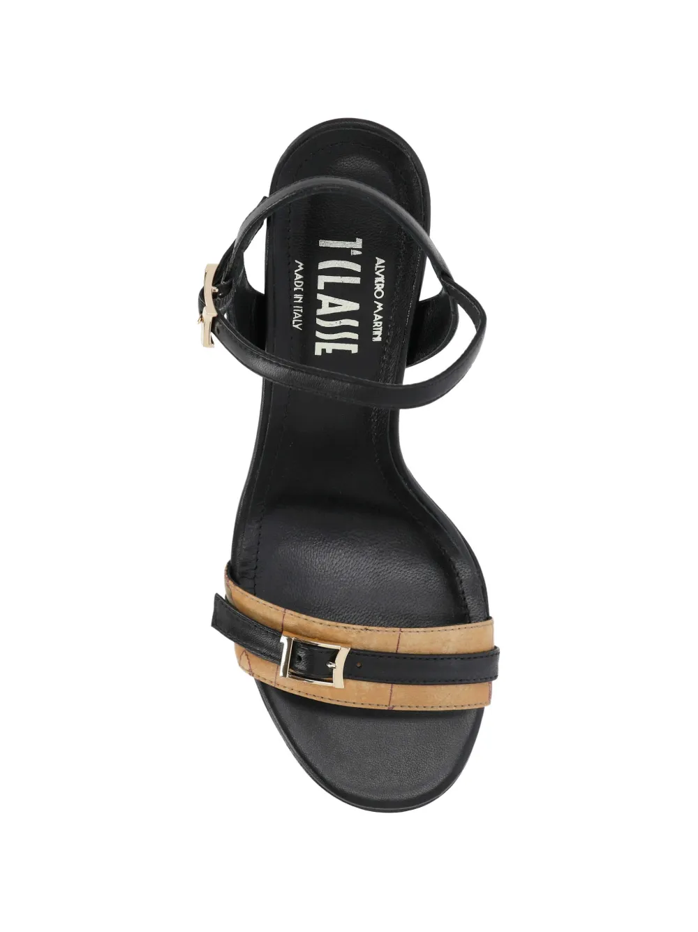ALVIERO MARTINI 1° CLASSE Geo Map buckle-fastening sandals Zwart