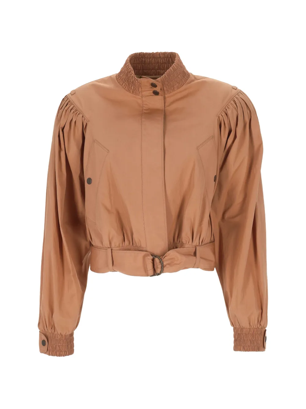 Chloé belted puff-sleeve jacket - Braun