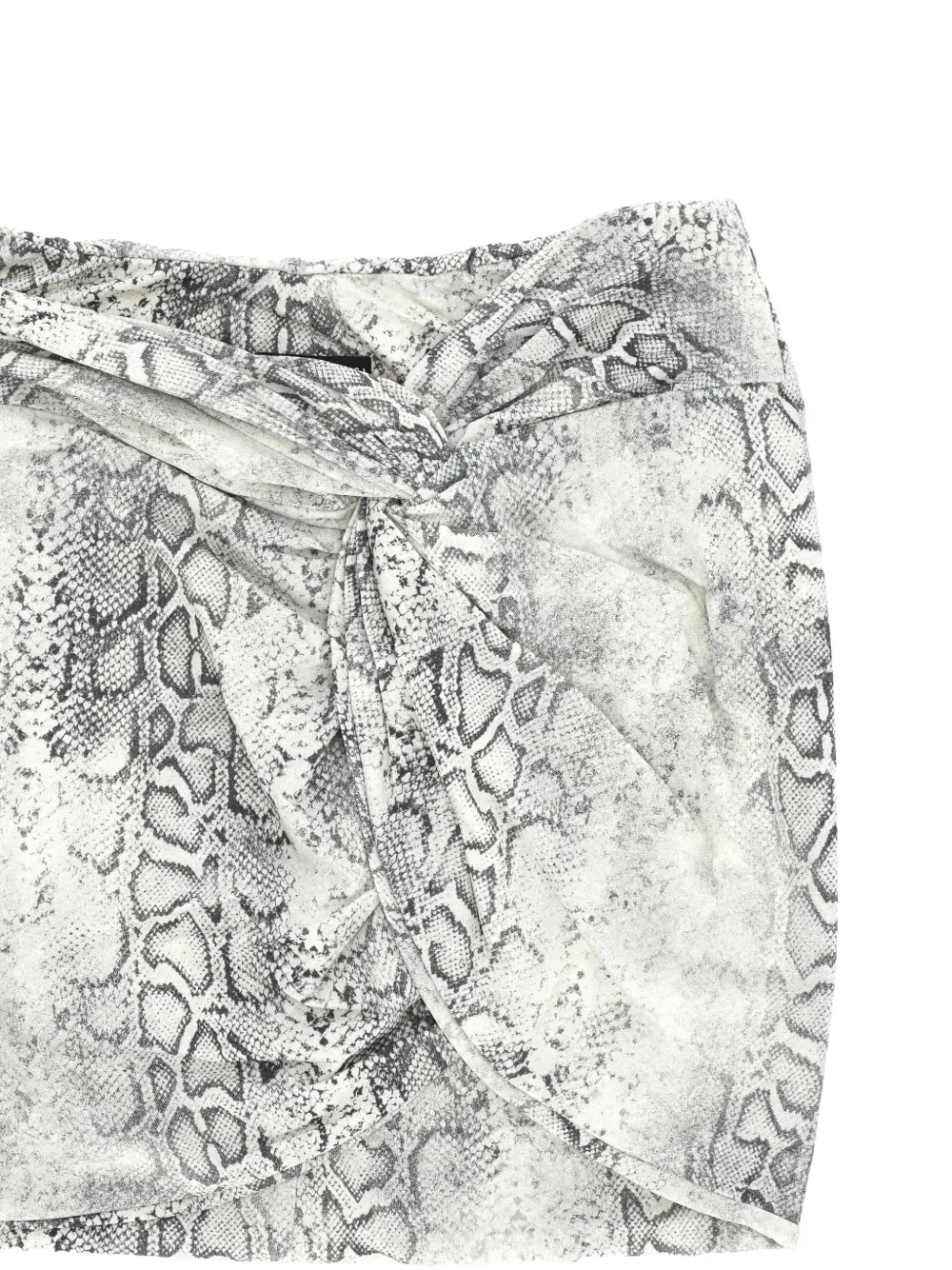 Federica Tosi Geknoopte mini-rok met slangen-print Wit