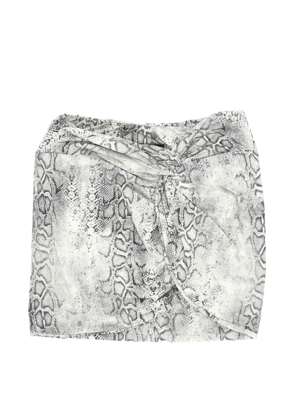 Federica Tosi snake-print knotted mini skirt - Bianco