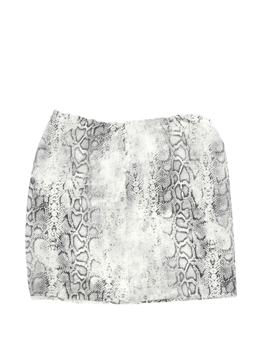 Federica Tosi Geknoopte mini-rok met slangen-print Wit