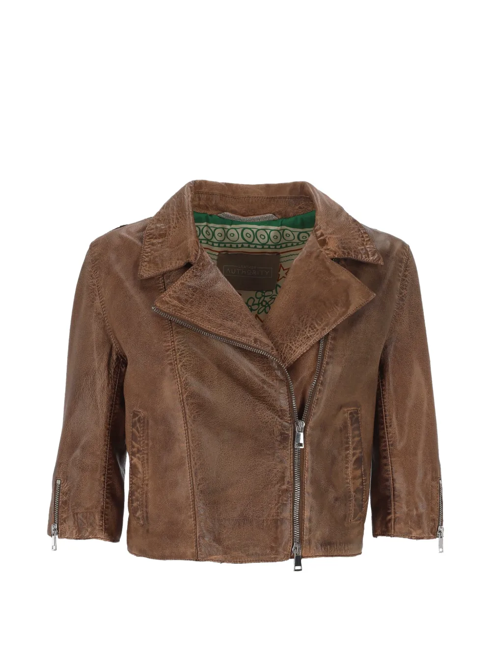 The Jackie Leathers crinkled leather jacket - Marrone