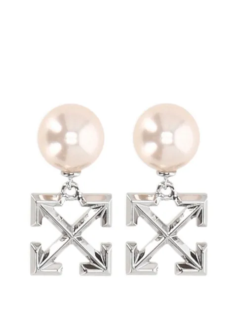 Off-White aretes con perla artificial