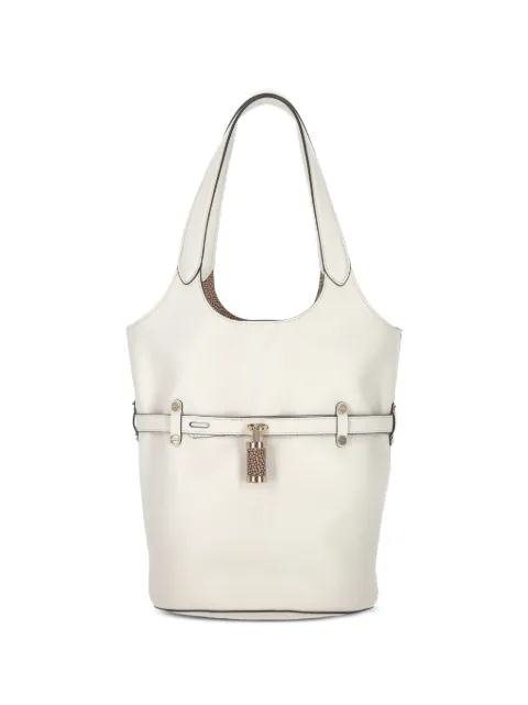 Borbonese small Secchiello padlock-detail pebbled leather shoulder bag