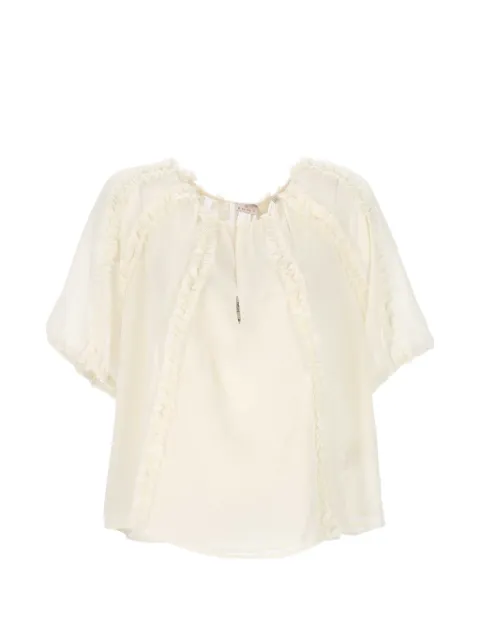 Marella ruffle-trimmed short-sleeve blouse