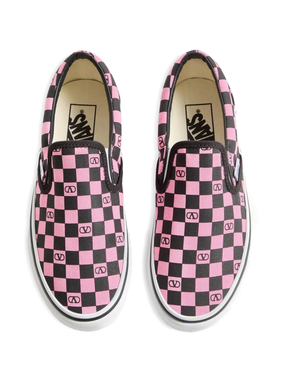  Vans Vlogo Checkerboard Sneakers - Rose 