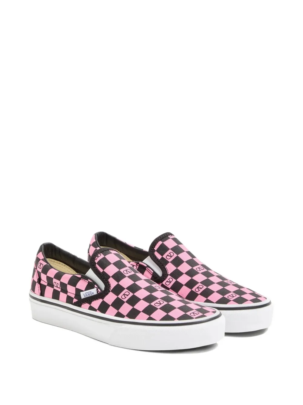  Vans Vlogo Checkerboard Sneakers - Rose 
