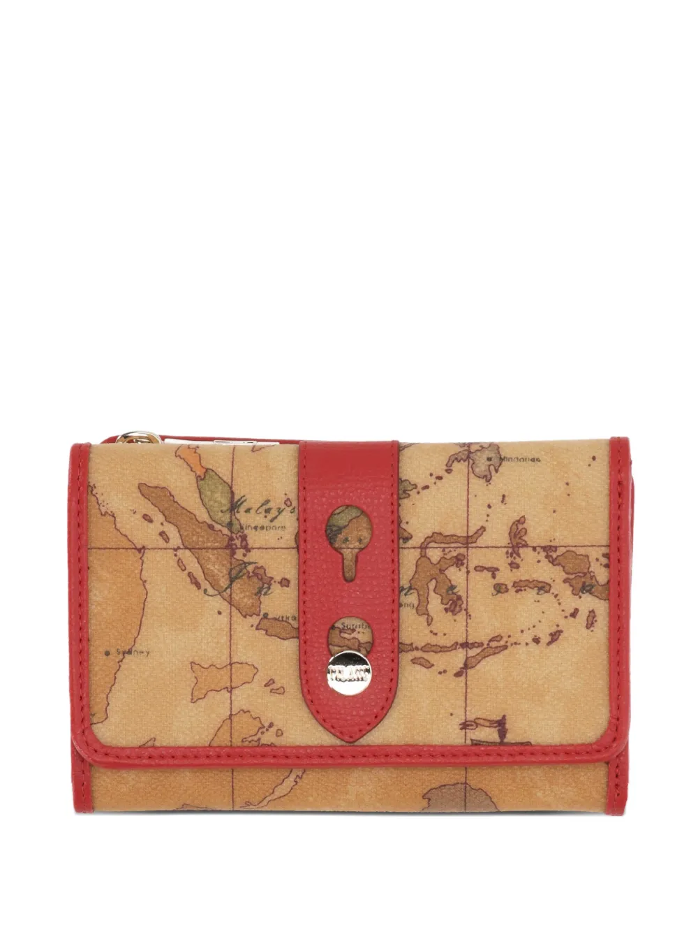 ALVIERO MARTINI 1° CLASSE Geo Classic map-print wallet - Marrone