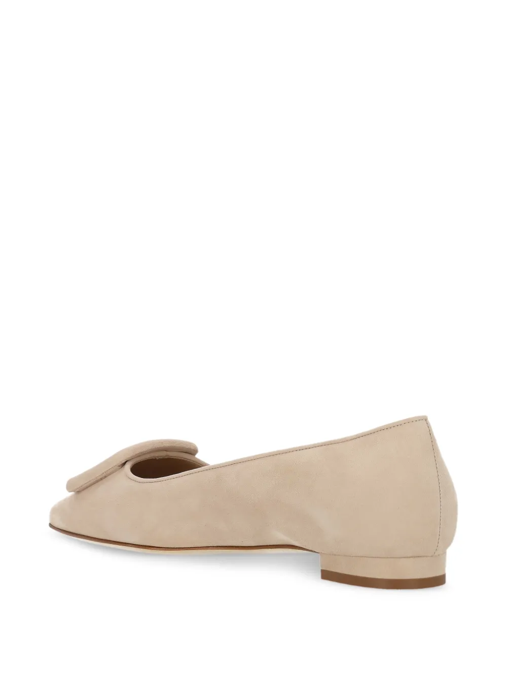 Manolo Blahnik Ballerina's met puntige neus en strik-detail Beige